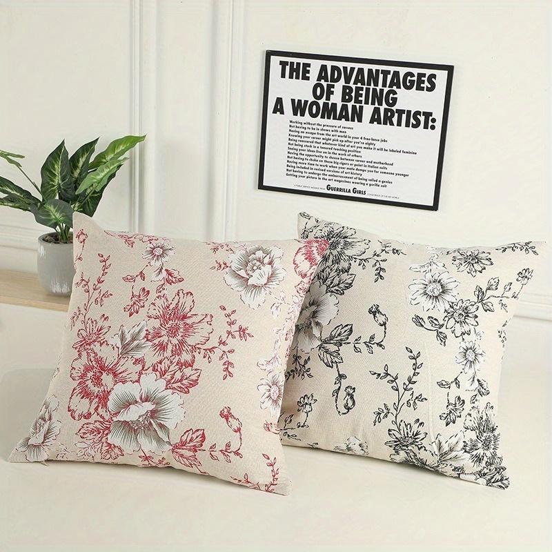 1 ks Bavlněná lněná směsová látka Květinový potisk Dekorativní látka pro DIY projekty a výrobu ubrusů Barva Pivoňkový květ