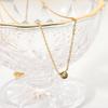 Gold Plated Stainless Steel Round Zircon Pendant Necklace For Women Minimalist Classic Choker Necklace