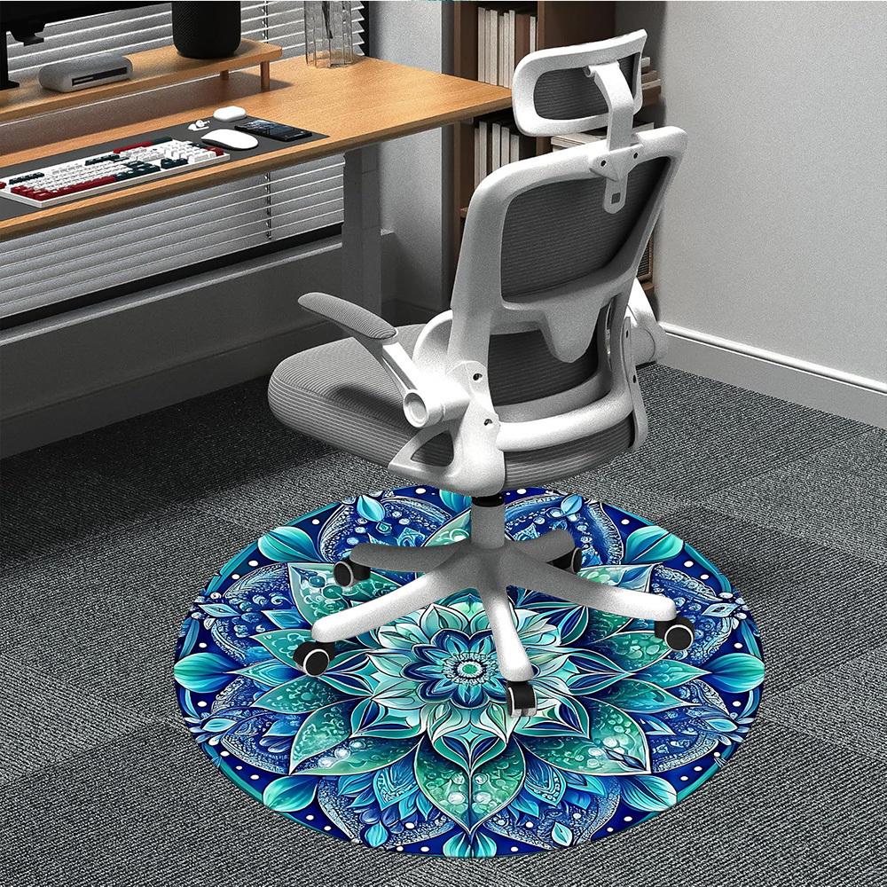 1pc Mandala Artwork Carpet, Round Non Slip Durable Large Size Office Carpet, Suitable for Office