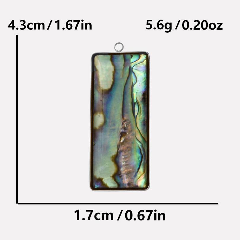 6pcs Real Natural Abalone Shell Geometric Charm Stainless Steel Charms For Jewelry Making Supplies Ocean Pendants DIY Materials