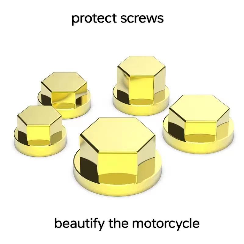 30PCS Set! Motorcycle Head Screw Nut Caps - Chrome Decorative Covers for Yamaha, Kawasaki  - Stylish Hex Bolt Caps for More!
