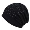 Ethnic Style Lace Beanie Hats Rhinestones Hijab Turban Cap Casual Warm Bonnet Caps  Outdoor