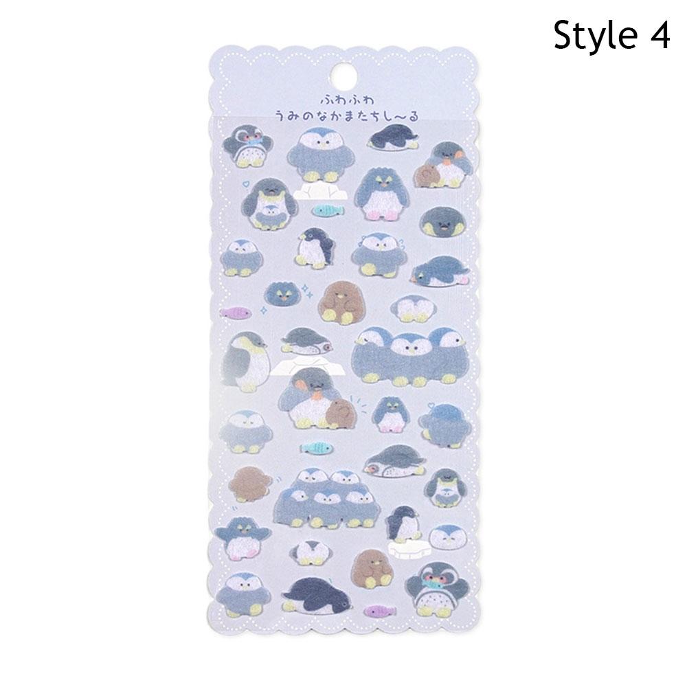 Cartoon Animal Felt Cloth Kawaii Decor Stickers Scrapbooking DIY Journaling Cute Stationery Sticker Marine Animal Decor Stickers