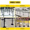 Crowd Control Stanchion, Set of 4 Pieces Stanchion Set, Stanchion Set with 6.6 ft/2 m Black Retractable Belt, Black Crowd Control Barrier w/ Concrete