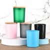 Colored Frosted Glass Candle Jar with Optional Lid - Creative Wide Mouth Design