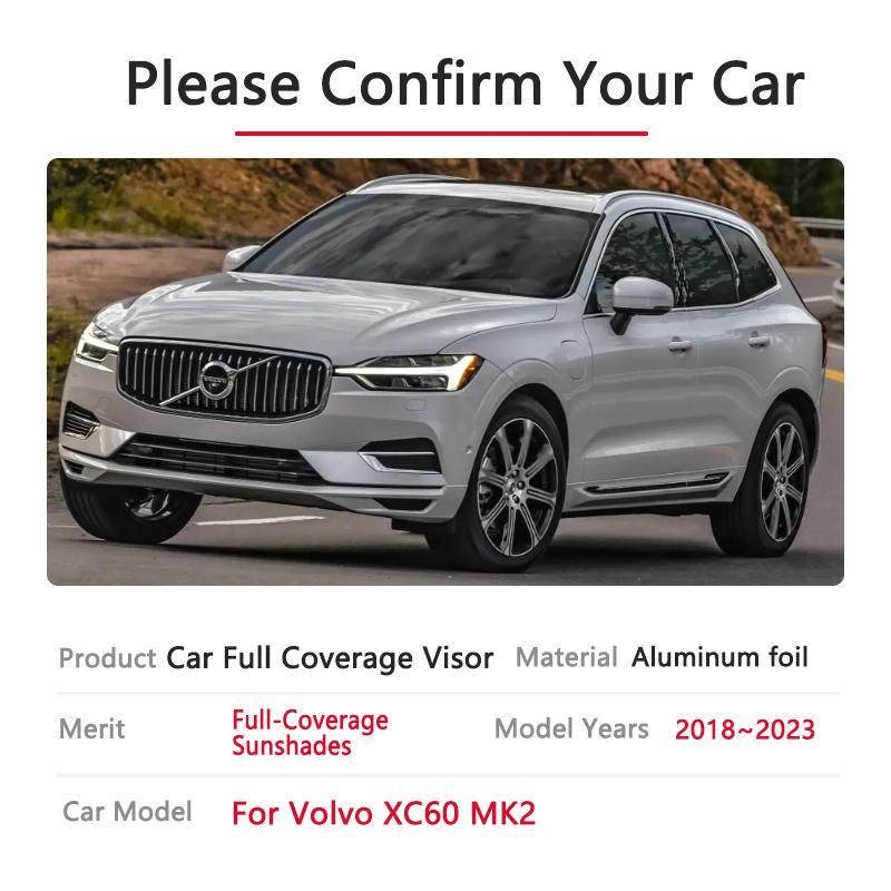 For Volvo XC60 2018      Car Full Umbrella Sunshade Auto Accessories Window Curta Sun Protection Stickers