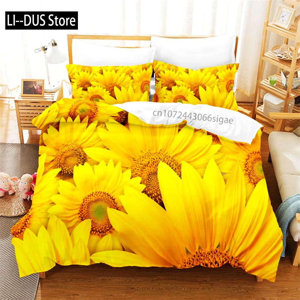 

Sunflower Queen Bedding Set Maple Leaf Duvet Cover Set Bedding Digital Printing King Size Duvet Cover Set Bedding Set EU Single(135*200cm)3pcs