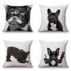 Adorable Cute French Bulldog Pattern Linen Throw Pillow Case For Trendy Home Decor