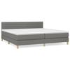 3140722 vidaXL Lit à sommier tapissier avec matelas Gris foncé 200x200cm Tissu