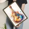 Colorful Watercolor Guitar Art Metal Tin Painting Home Wall Decor Modern Living Room Bedroom Creative Hanging Ornament