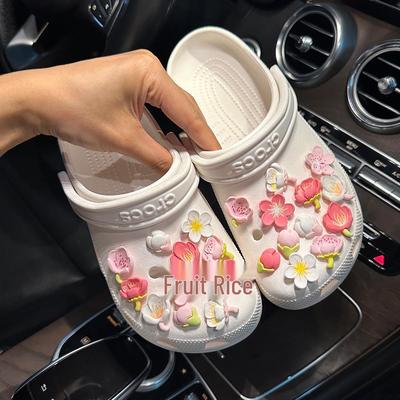 Romantische Kirschblüten Clog-Anhänger Harzblumen Schuhschnallen