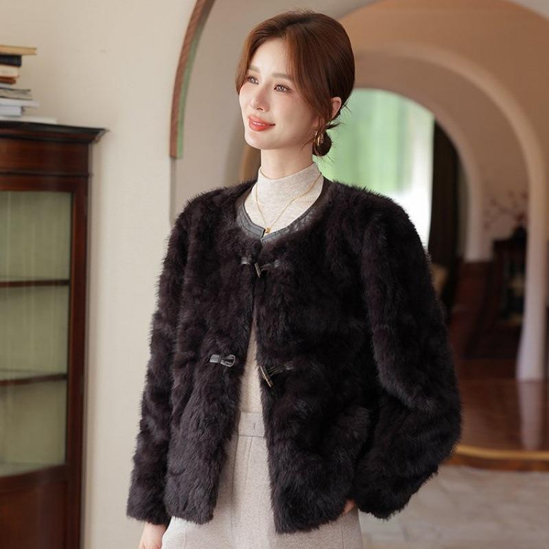 High-end Autumn and Winter Clothing Short Imitation Mink Velvet Jacket Women's Winter Clothing Thickened Thermal Top