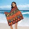 Tribal Ethnic (earth Colors) Beach Towel Soft Microfiber Quick Dry Absorbent Quick Towels For Pool