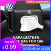 2026 Hot For Volkswagen VW Volkswagen Tissue Box Flip-top Hanging Car Seat Back Tissue Box, PU Leather High Quality