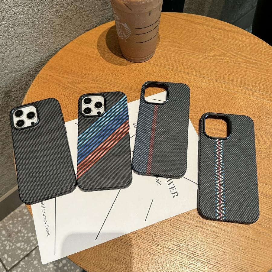 Luxury Carbon Fiber Magsafe Phone Case Metal Lens For iPhone 11 12 14 15 13 16 Pro Max  Wireless Charging Shockproof Cover Fundas