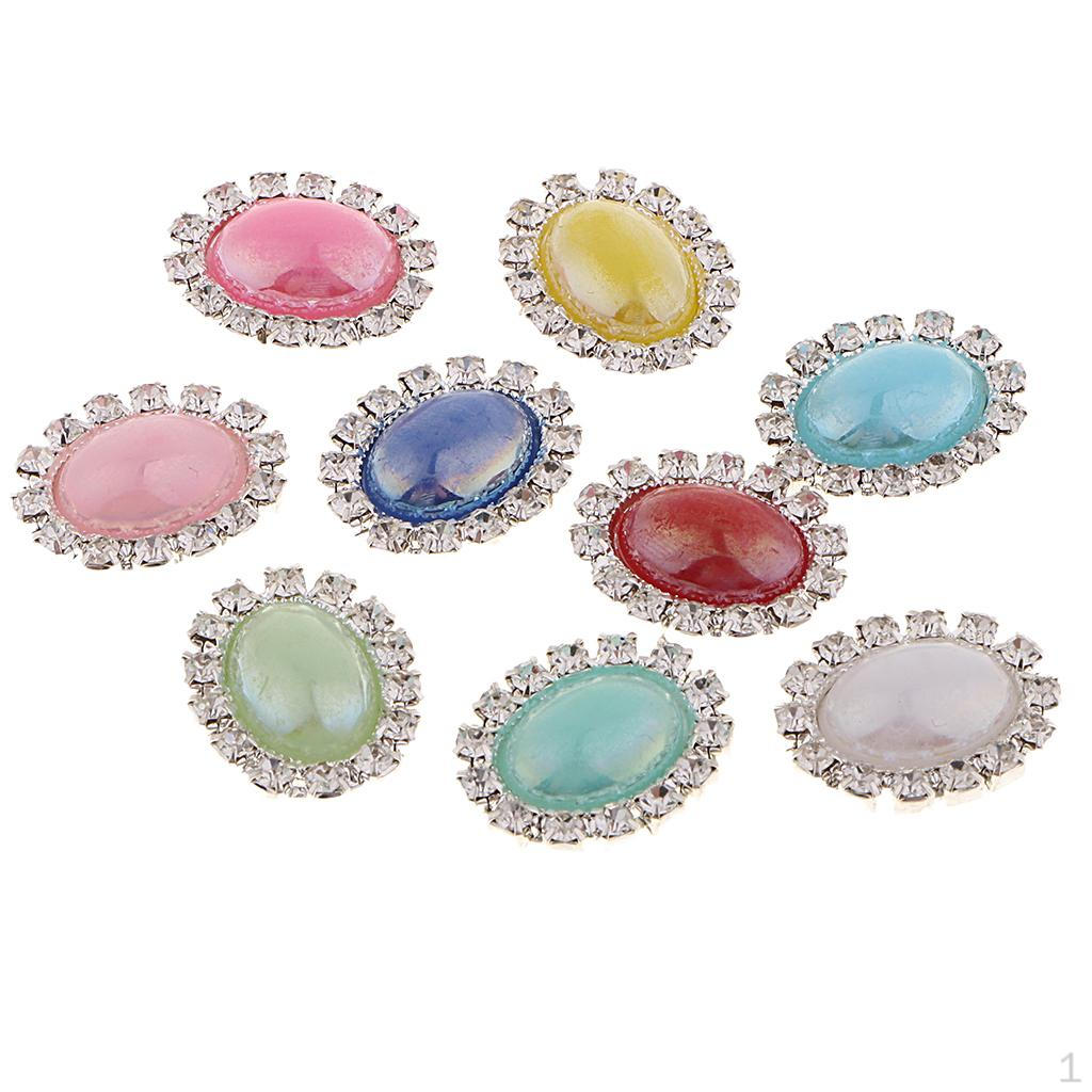 

10 шт., пуговицы со стразами, овальные украшения, декор корпуса