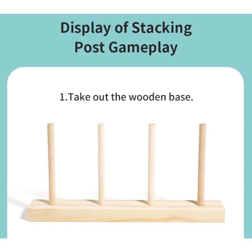 Wooden Children's Animal Changing Clothes Column Pattern Matching Color Recognition Fine Motor Training Game Educational Toys