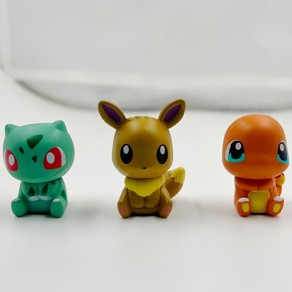 6Pcs Figurine Pikachu Charmander Squirtle Animation Model Toys Collectible For Young Boys Girls Kids Small Statue Action Figure Toy