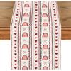Valentine’s Day Table Runner 13x72 Inch, Pink Rainbow Love Heart Stripe Holiday Anniversary Table Decorations for Home Party Dining Table Decor