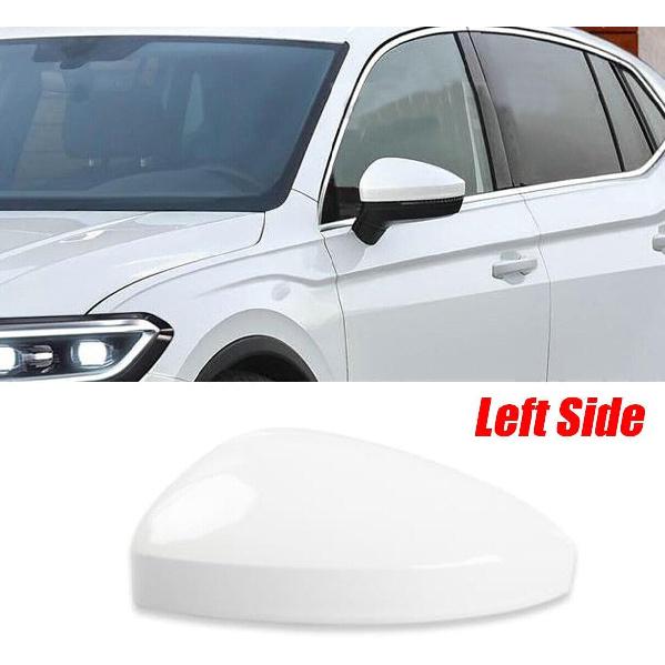 Car Door Wing Mirror Cover Cap Replacement Cover Protectors For VW Tiguan MK2 2017 2018 2019 2020 White (Left (Driver) Side)