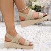 Women's Fashion Trend Anti-slip Wear-resistant Pure Black Belt Soft Soled High-heeled Sandals