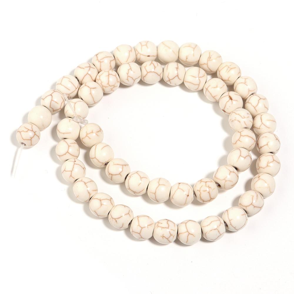 3-20mm White Turquoises Stone Beads Loose Spacer Gemstone Round Bead For Jewelry Making DIY Bracelet Necklace Beaded Accessories