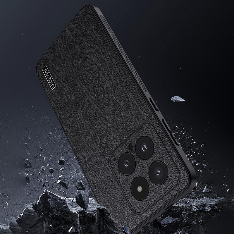 For Xiaomi 14 Cell Phone Case Scratch Resistant Wood Grain Back Cover