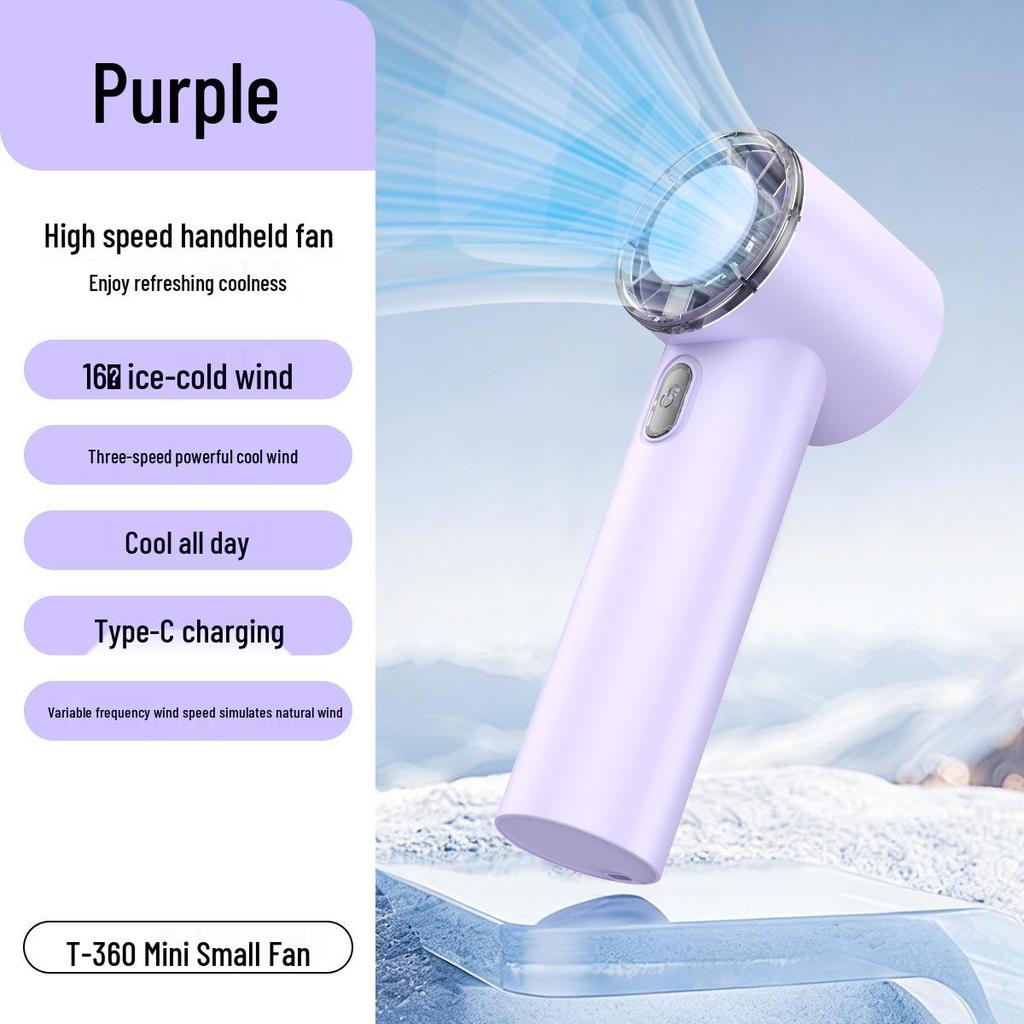 T360 Mini Portable Handheld Fan with Ultra-Long Battery & High-Speed Turbo