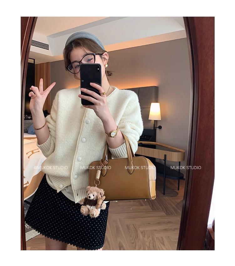 Korean High-Waisted Corduroy Polka Dot A-Line Skirt