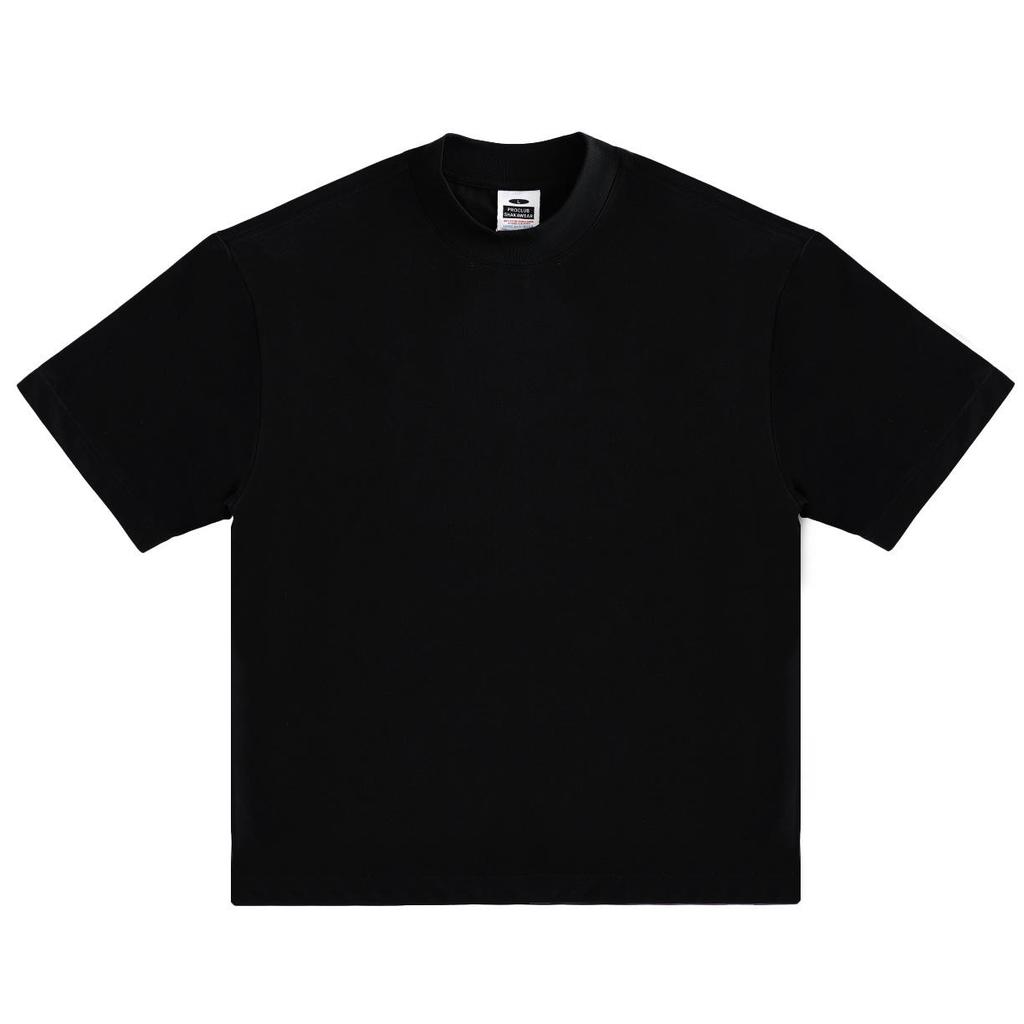Heavyweight Unisex Solid Color Small Collar Crew Neck Loose Fit T-shirt