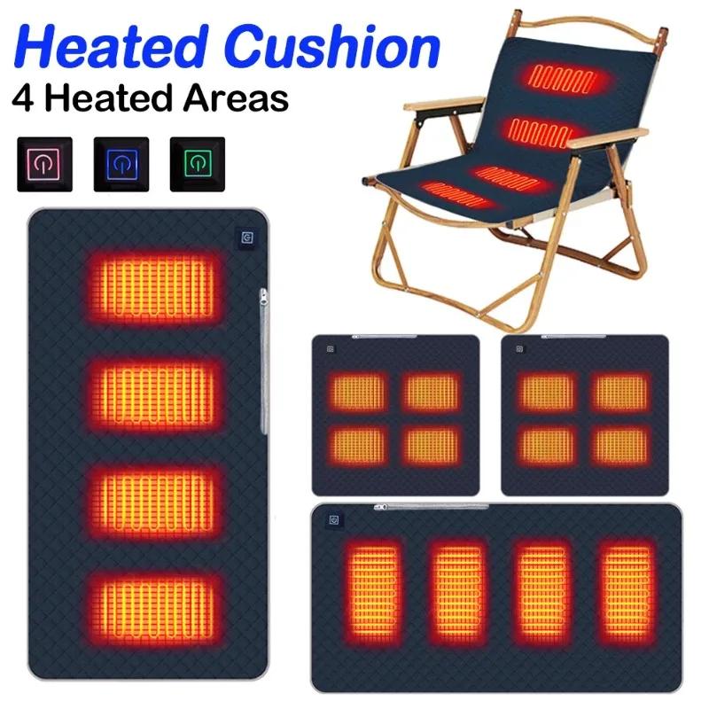 5V USB Heating Pad 3 Temperature Levels Electric Mat Portable for Camping Outdoor Cold Weather Use Heated Cushion