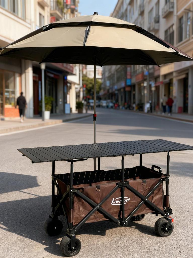 Road Winner Folding Camping Cart: 120-150-167 Versatile Tabletop for Outdoor Markets