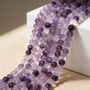 Natural Fluorite Round Beads - Ice Transparent Purple DIY Bracelet Jewelry Accessories