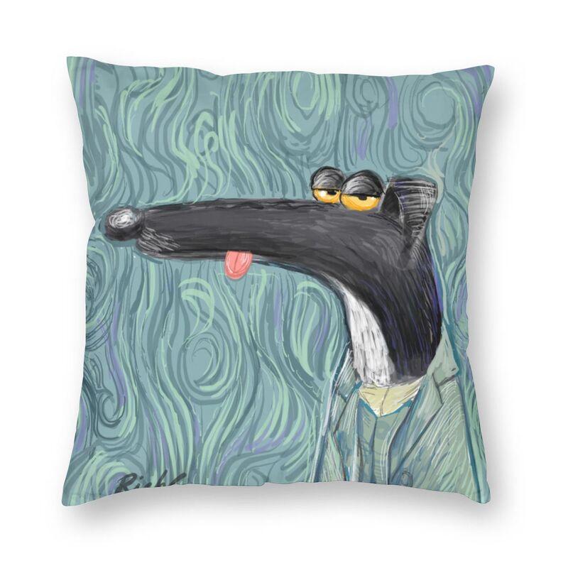 Windhund Kunst Silhouette Kissenbezug Sofa Heimdeko Whippet Quadratischer Kissenbezug