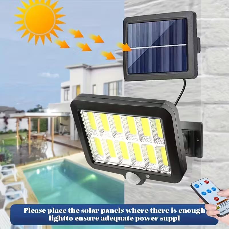 120COB Solar Street Lights 3 Modes Outdoor Solar Garden Lamp with Motion Sensor Waterproof Solar LED Wall Lamp for Patio Garage