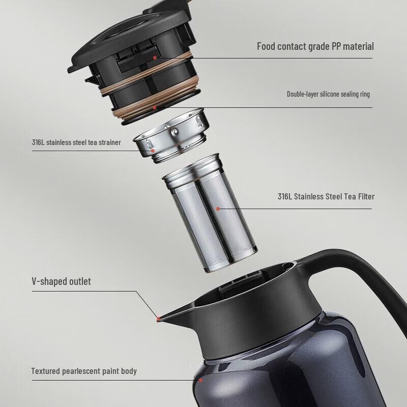 SUPOR 316L Stainless Steel 1L Vacuum Thermos Pot