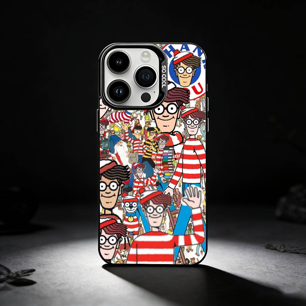 Game Wheres W-WallyS Waldo Phone Case For iPhone 17,16,15,14,13,12,11 Plus,Pro Max,XS,Colored silver phone case iPhone15promax