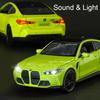 1:32 Scale M4 Cars Miniature Models Alloy Diecast Toys with Light Sound Pull Back Vehicles 4 Doors Opened Car Kids Xmas Gifts