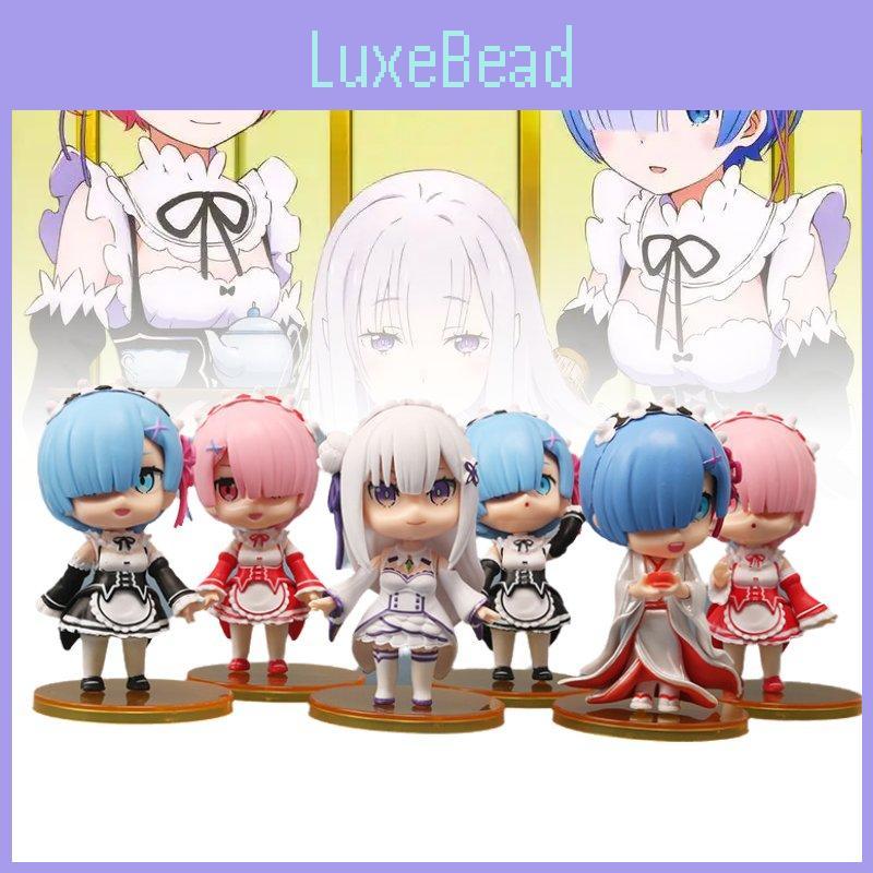 6pcs Re Life In A Different World From Zero Character Pvc Toy Model Gift Xmas