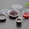 100 Tazzine di Plastica Monouso per Salse con Coperchio - Ideali per Polpa di Frutto della Passione, Salsa Piccante, Salsa di Soia e Condimenti