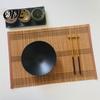 Natural Bamboo Table Mats Woven Placemat Retangle Shape Thickened Heat-Resistant Oil-Resistant Non-Slip Place Settings Parties Weddings Banquets