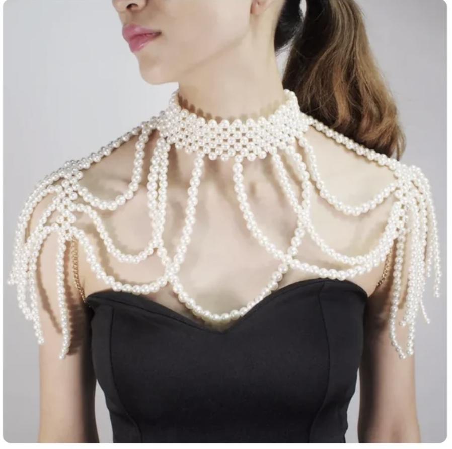 Sexy Accessoires Damen Bikini Perlen Brustkette Körperkette Schmuck Komplett Handgefertigt BH Mit Fransen Für Strand Nachtclub Taillenkette