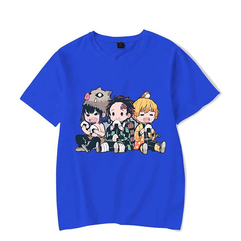 Funny Anime Hashibira Inosuke Kamado Tanjirou Agatsuma Zenitsu Cartoon Print T-shirt Summer Cool T Shirt Women Men Short Sleeve