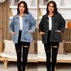 Chaqueta Vaquera para Mujer Manga Larga Cuello Polo Informal Chic Abrigo