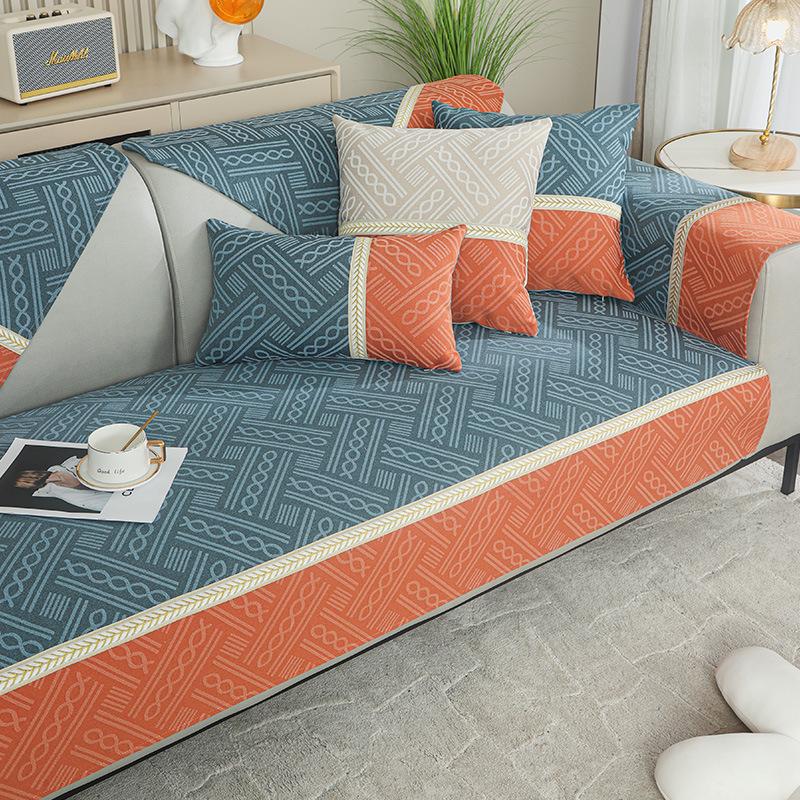 Nordic Chenille Sofa Covers Anti-slip Jacquard Four Season Couch Towel Seat Cushion for Living Room Sectional Sofa Slipcovers