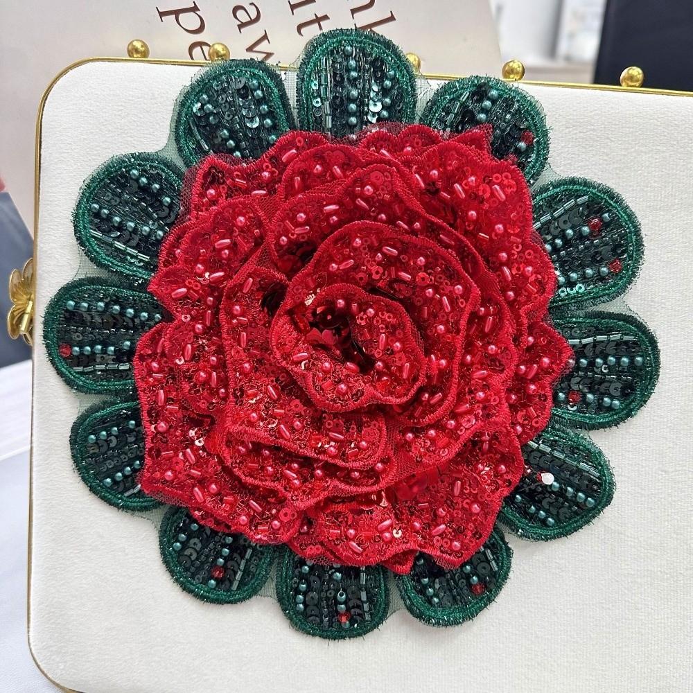 Full Diamond Rose-Shaped Patch Heavy-Duty Large Flower Applique Skirt Corsage Patch Cloth