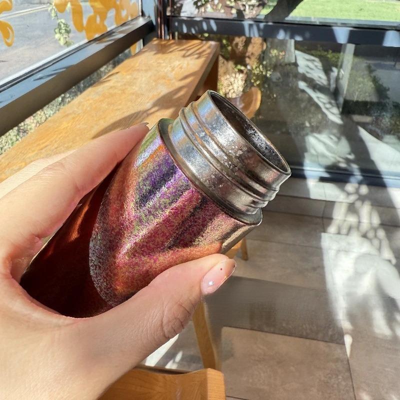 200ml Mini Titanium Thermal Water Bottle With Lid Portable Pocket Cup Double Wall Cold Hot Insulated Cups Drink Coffee Thermos