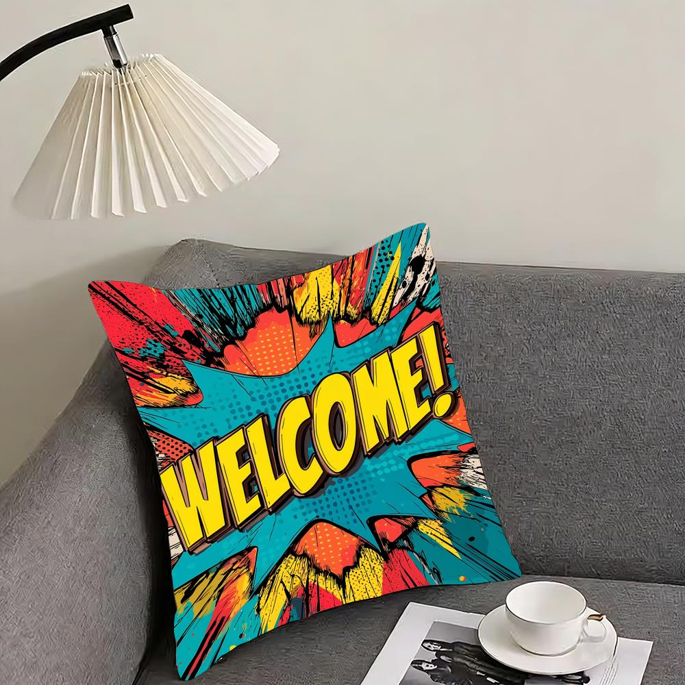 Exploding Bubbles Welcome Cushion Cover Elegant Comfort Pillowcase Sofa Bed Doublesided Printed Invisible Zipper Home Decor