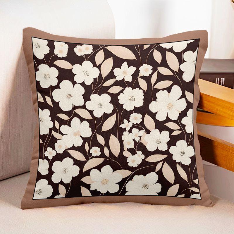 Simple Art Pattern Square Polyester Pillowcase, Sofa Living Room Decorative Cushion Cover, Bedroom Bedside Pillow Cover