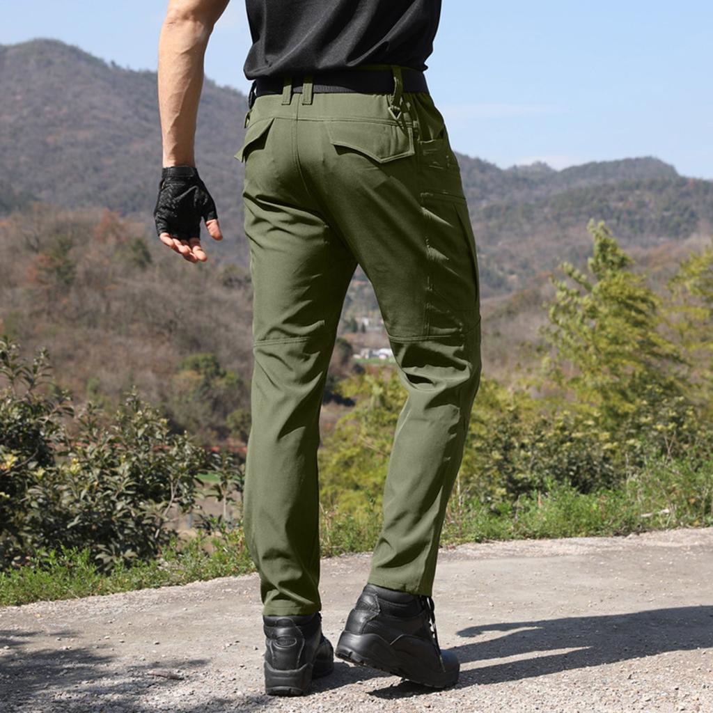 Herren-Fleecehose | Ripstop, Mehrere Taschen, Arbeitshose, Cargohose mit Reißverschluss zum Wandern, Camping, Angeln & Bauen